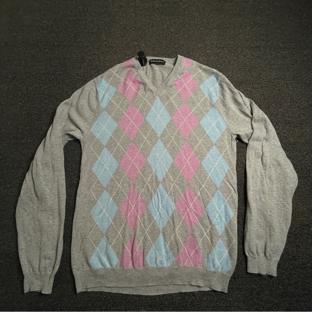Bullock & Jones Argyle men’s M v neck sweater